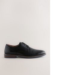 schwarze Leder Derby Schuhe von next