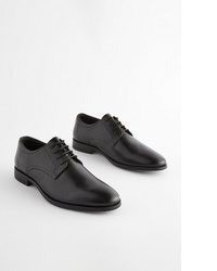 schwarze Leder Derby Schuhe von next