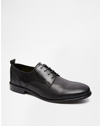 schwarze Leder Derby Schuhe