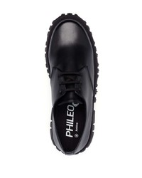 schwarze Leder Derby Schuhe von PHILEO PARIS