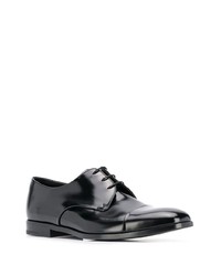 schwarze Leder Derby Schuhe von Prada