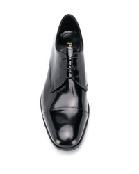 schwarze Leder Derby Schuhe von Prada