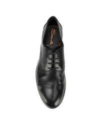 schwarze Leder Derby Schuhe von Santoni