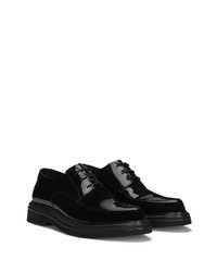 schwarze Leder Derby Schuhe von Dolce & Gabbana