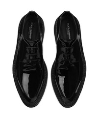 schwarze Leder Derby Schuhe von Dolce & Gabbana