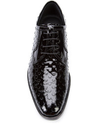 schwarze Leder Derby Schuhe von Saint Laurent