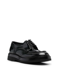 schwarze Leder Derby Schuhe von Santoni