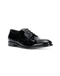 schwarze Leder Derby Schuhe von Giorgio Armani