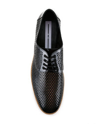 schwarze Leder Derby Schuhe von Diego Vanassibara