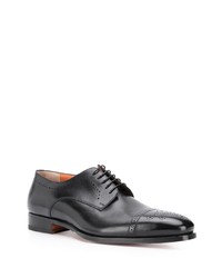 schwarze Leder Derby Schuhe von Santoni