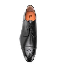 schwarze Leder Derby Schuhe von Santoni