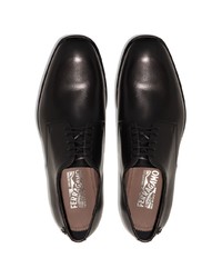 schwarze Leder Derby Schuhe von Salvatore Ferragamo