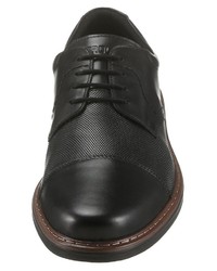 schwarze Leder Derby Schuhe von PETROLIO