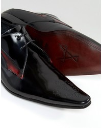 schwarze Leder Derby Schuhe von Jeffery West