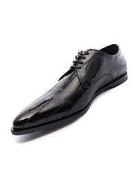 schwarze Leder Derby Schuhe von Dolce & Gabbana