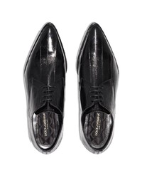 schwarze Leder Derby Schuhe von Dolce & Gabbana