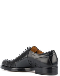 schwarze Leder Derby Schuhe von Maison Margiela