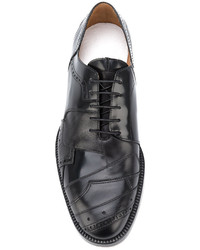 schwarze Leder Derby Schuhe von Maison Margiela