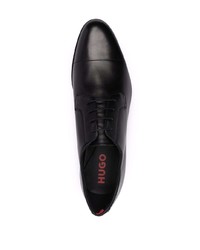 schwarze Leder Derby Schuhe von Hugo