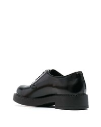 schwarze Leder Derby Schuhe von Prada