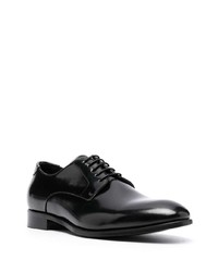 schwarze Leder Derby Schuhe von D4.0