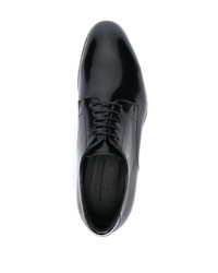 schwarze Leder Derby Schuhe von D4.0