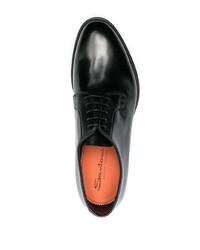 schwarze Leder Derby Schuhe von Santoni