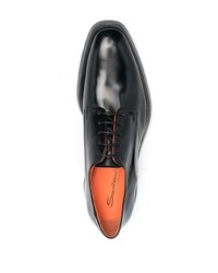 schwarze Leder Derby Schuhe von Santoni