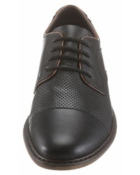 schwarze Leder Derby Schuhe von Rieker