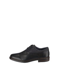 schwarze Leder Derby Schuhe von Rieker