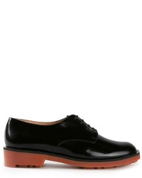 schwarze Leder Derby Schuhe von Robert Clergerie