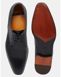 schwarze Leder Derby Schuhe