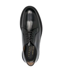 schwarze Leder Derby Schuhe von Henderson Baracco