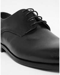 schwarze Leder Derby Schuhe