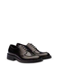 schwarze Leder Derby Schuhe von Prada