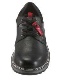 schwarze Leder Derby Schuhe von S.OLIVER RED LABEL