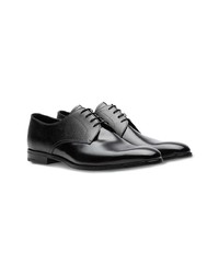 schwarze Leder Derby Schuhe von Prada