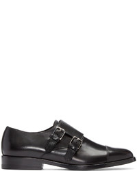 schwarze Leder Derby Schuhe von Saint Laurent