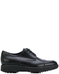 schwarze Leder Derby Schuhe von Salvatore Ferragamo