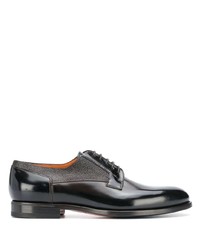 schwarze Leder Derby Schuhe von Santoni