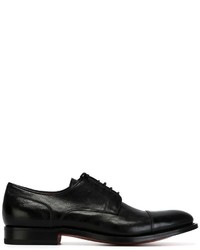 schwarze Leder Derby Schuhe von Santoni