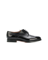 schwarze Leder Derby Schuhe von Santoni