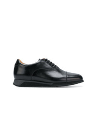 schwarze Leder Derby Schuhe von Santoni