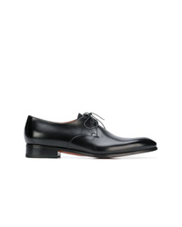 schwarze Leder Derby Schuhe von Santoni