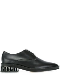 schwarze Leder Derby Schuhe von Simone Rocha