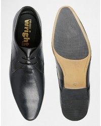 schwarze Leder Derby Schuhe von Frank Wright