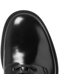 schwarze Leder Derby Schuhe von Prada