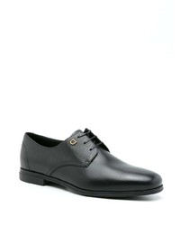 schwarze Leder Derby Schuhe von Salvatore Ferragamo