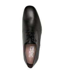 schwarze Leder Derby Schuhe von Salvatore Ferragamo