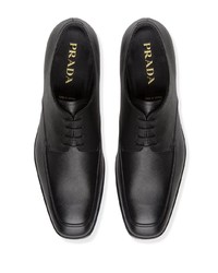 schwarze Leder Derby Schuhe von Prada